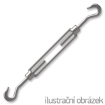 Turnbuckles M12, DIN 1480, hook-hook, galvanized