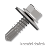 Roofing screw 4.8x20 with EPDM washer, RAL9006 white aluminium