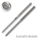 Hanger bolt M8x120, TX 25, with hex. in the middle, white galvanized