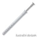 Hammer-in plug 8x135 mm flat head, nylon - 1/2