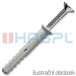 Hammer-in plug 6x80 mm countersunk head, polypropylene - 1