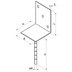 Anchor base to concrete type L 100x80x4,0 - 3