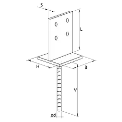 Anchor base to concrete type T 100x100x4,0 - 3