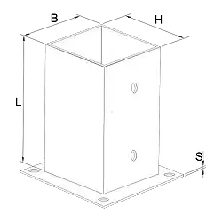 Post holder - square 90x90x150 - 3