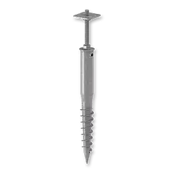 Adjustable ground screw with pilar base 110x110x900,hot deep galv. - 1