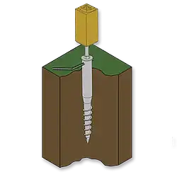 Adjustable ground screw with pilar base 110x110x900,hot deep galv. - 3