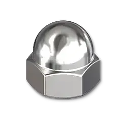 Hexagon domed cap nut M14, cl.6, white galvanized, DIN 1587
