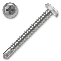 Self drilling screw 4,8x45, pan head, white galvanized, DIN 7504N