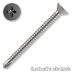 Self drilling screw 4,8x60, countersunk head, white galvanized, DIN 7504P
