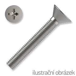 Cross recessed countersunk head screw Phillips M8x16, cl.4.8, white galvanized, DIN 965