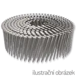 Coil nails 16° 2,1 x 50, ring, flat coil, bright, lens head, stainless steel A2