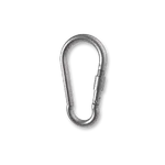 Carabiner 4x40, with lock nut, white galvanized, DIN 5299D