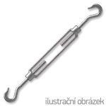 Turnbuckle M10, hook-hook, white galvanized, DIN 1480