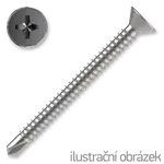 Self drilling screw 4,8x45, countersunk head, white galvanized, DIN 7504P