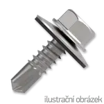 Roofing screw 4,8x20, painted head with EPDM washer, RAL 9006