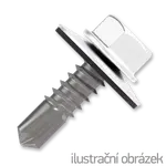 Roofing screw 4,8x20, painted head with EPDM washer, RAL 9010