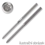 Hanger bolt M8x60, TX 25, without  hex. in the middle, white galvanized