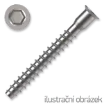 Confirmat screw 6,3x60, hexagon head, white galvanized, partial thread
