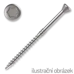 Terrace screw 5x60, countersunk head, TX 25, stainless steel AISI-410